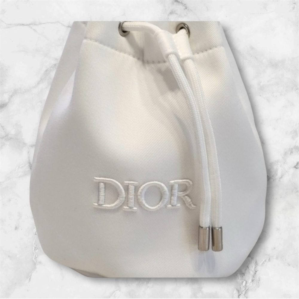 Dior Cream Drawstring Mini Bag